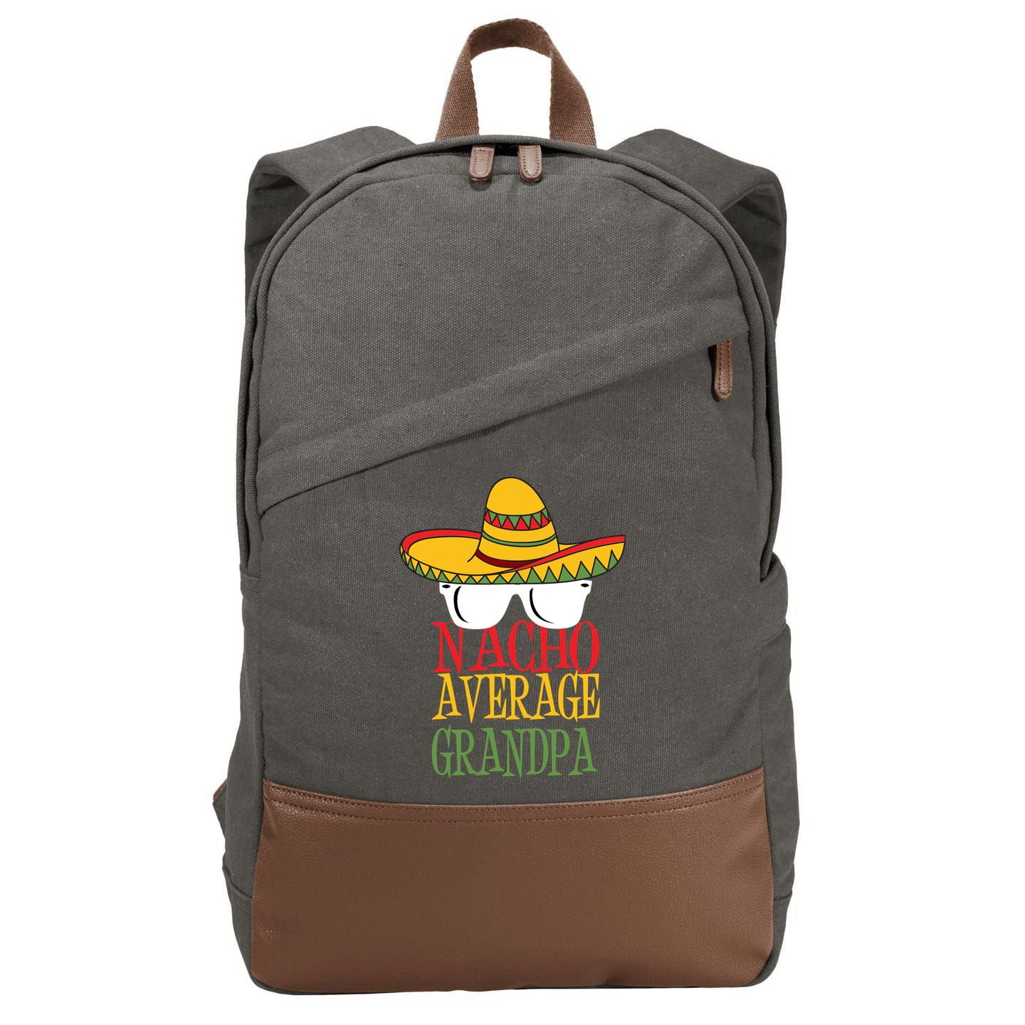 Nacho Average Grandpa Cotton Canvas Backpack