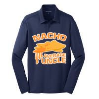 Nacho Average Uncle Funny Silk Touch Performance Long Sleeve Polo