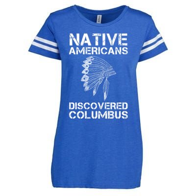 Native Americans Discovered Columbus Native American Day Gift Enza Ladies Jersey Football T-Shirt