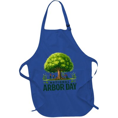 National Arbor Day Tree Care Happy Arbor Day Funny Gift Full-Length Apron With Pockets