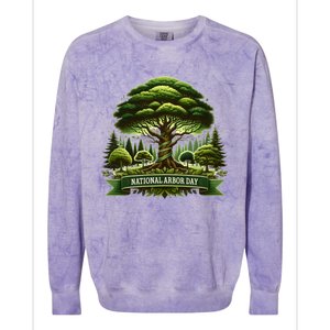 National Arbor Day Tree Care Happy Arbor Day Funny Gift Colorblast Crewneck Sweatshirt