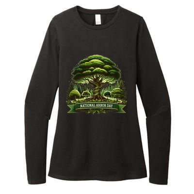 National Arbor Day Tree Care Happy Arbor Day Funny Gift Womens CVC Long Sleeve Shirt