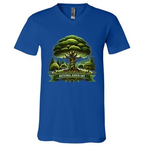 National Arbor Day Tree Care Happy Arbor Day Funny Gift V-Neck T-Shirt