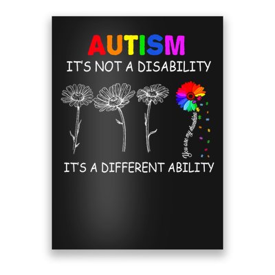 Not a disability its a different ability - Autism Awareness Poster