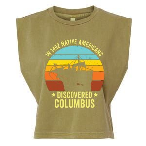 Native Americans Discovered Columbus Shirts Native American Garment-Dyed Women's Muscle Tee