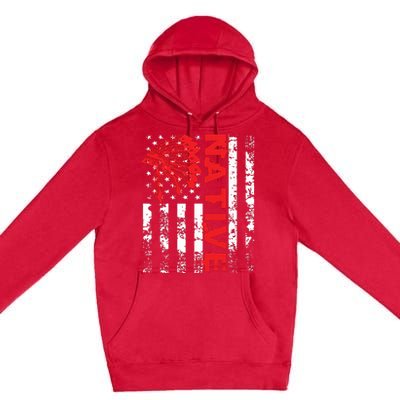 Native American Day Vintage Flag USA Premium Pullover Hoodie