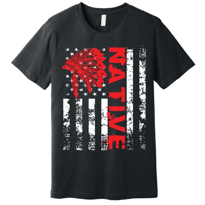 Native American Day Vintage Flag USA Premium T-Shirt