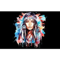 Native American Day Indigenous Girl With Feathers Bumper Sticker