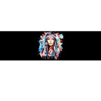 Native American Day Indigenous Girl With Feathers Bumper Sticker