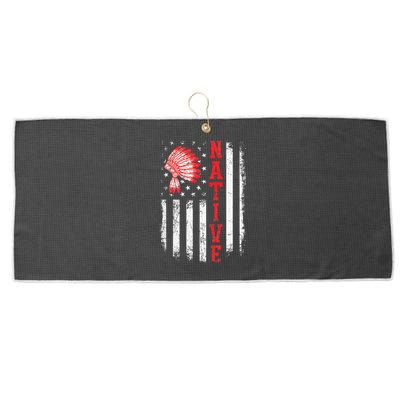 Native American Day USA Flag Cherokee Indigenous People Large Microfiber Waffle Golf Towel