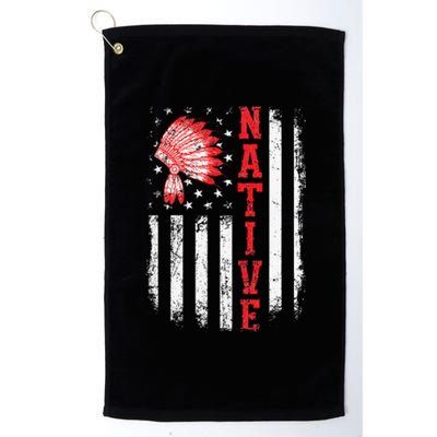 Native American Day USA Flag Cherokee Indigenous People Platinum Collection Golf Towel