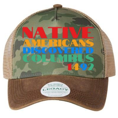 Native Americans Discovered Columbus 1492 Legacy Tie Dye Trucker Hat