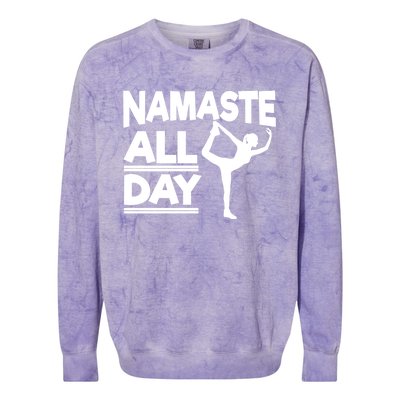 Namaste All Day Gift Colorblast Crewneck Sweatshirt