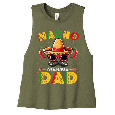 Nacho Average Dad Father Cinco De Mayo Mexican Fiesta Women's Racerback Cropped Tank