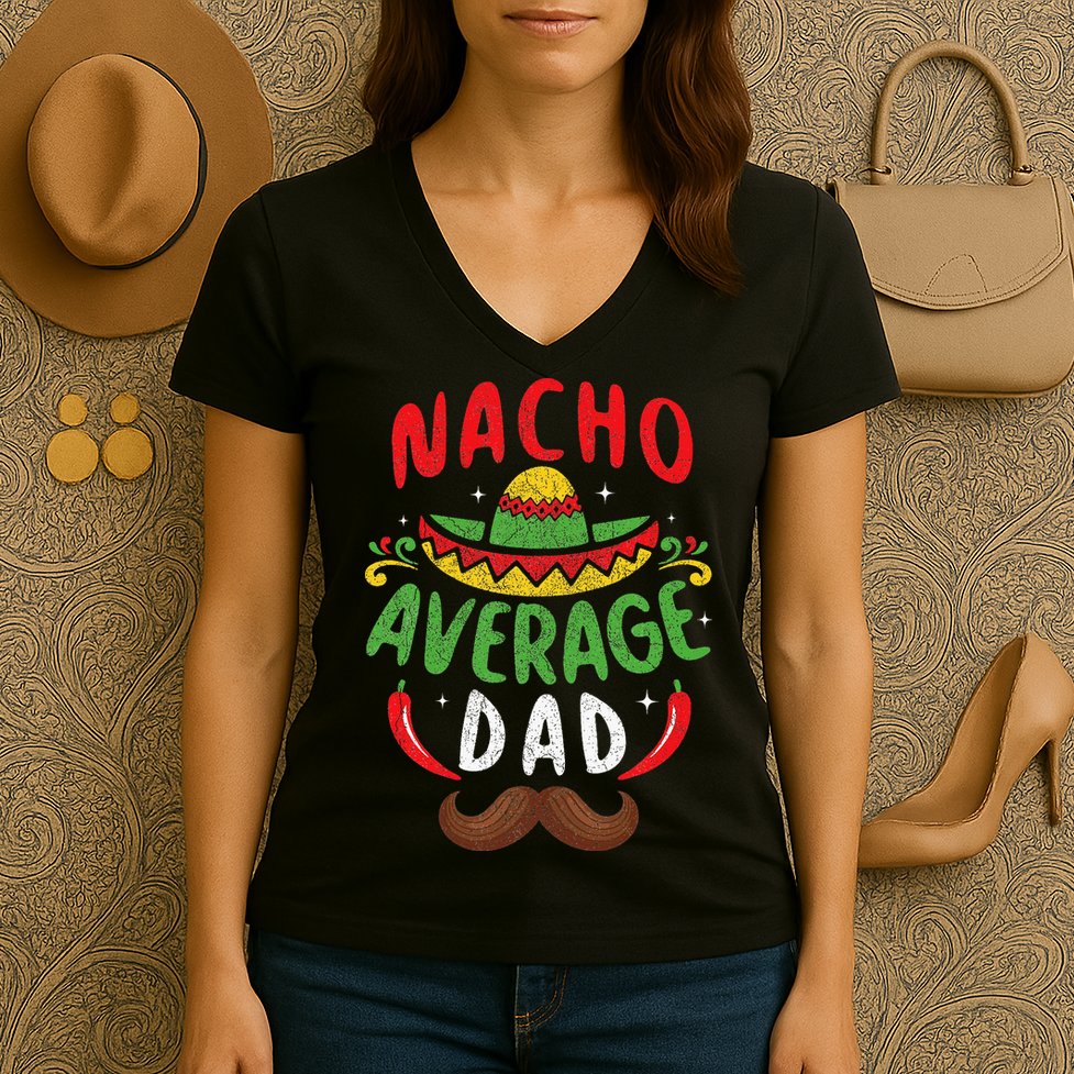 Nacho Average Dad Cinco De Mayo Mexican Family Matching Women's V-Neck T-Shirt