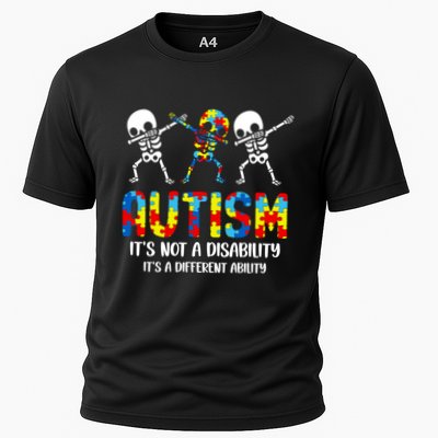 Not A Disability ItS A Different Ability Autism Skeleton Gift Cooling Performance Crew T-Shirt
