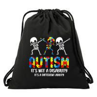Not A Disability ItS A Different Ability Autism Skeleton Gift Drawstring Bag