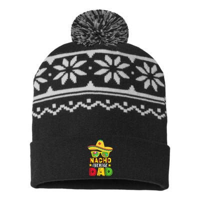 Nacho Average Dad Funny Daddy Cactus Sombrero Cinco De Mayo Father's Day USA-Made Snowflake Beanie