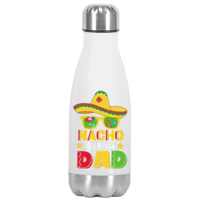 Nacho Average Dad Funny Daddy Cactus Sombrero Cinco De Mayo Father's Day Stainless Steel Insulated Water Bottle