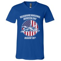 National Aviation Day Gift V-Neck T-Shirt