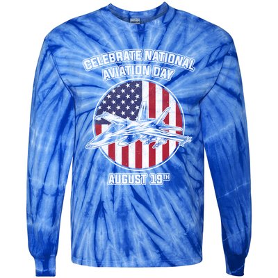 National Aviation Day Gift Tie-Dye Long Sleeve Shirt