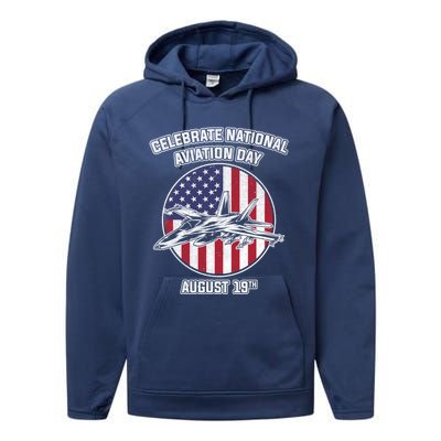 National Aviation Day Gift Performance Fleece Hoodie