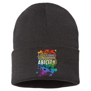 Not A Disability A Different Ability Autism Awareness Cute Sustainable Knit Beanie