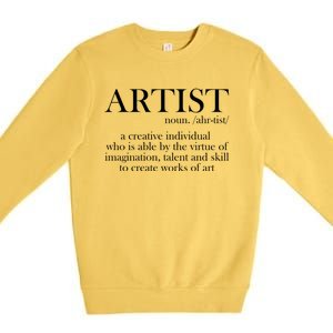 Noun Artist Definition Paintbrush Painter Great Gift Premium Crewneck Sweatshirt