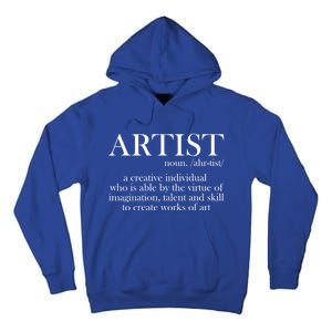 Noun Artist Definition Paintbrush Painter Great Gift Tall Hoodie