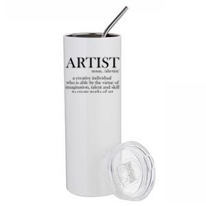 Noun Artist Definition Paintbrush Painter Great Gift Stainless Steel Tumbler