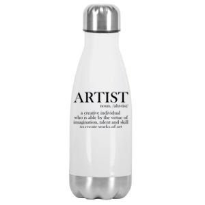 Noun Artist Definition Paintbrush Painter Great Gift Stainless Steel Insulated Water Bottle