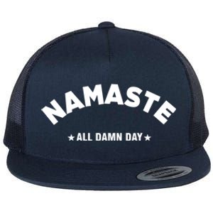 Namaste All Day Spiritual Funny Yoga Instructor Art Cute Gift Flat Bill Trucker Hat