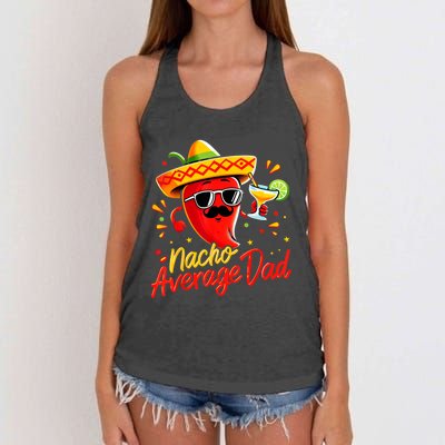 Nacho Average Daddy Dad Mexican Cinco De Mayo Father Fiesta Women's Knotted Racerback Tank