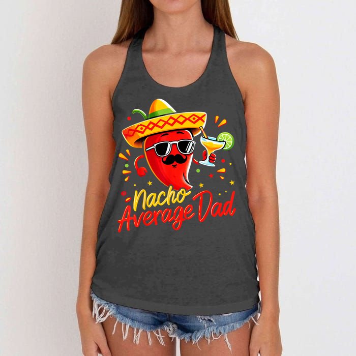 Nacho Average Daddy Dad Mexican Cinco De Mayo Father Fiesta Women's Knotted Racerback Tank