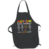 Not A Disability Different Ability Skeleton Autism Full-Length Apron With Pockets
