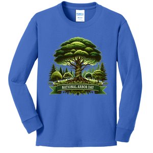 National Arbor Day Tree Care Happy Arbor Day Funny Gift Kids Long Sleeve Shirt