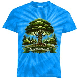 National Arbor Day Tree Care Happy Arbor Day Funny Gift Kids Tie-Dye T-Shirt