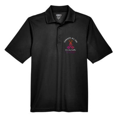 Namaste All Day Lets Stay Healthy Yoga Spiritual Gift Men's Origin Performance Pique Polo