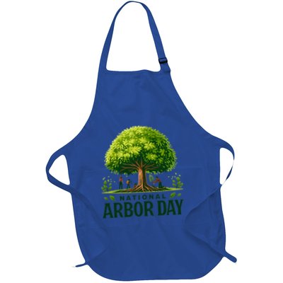 National Arbor Day Tree Care Happy Arbor Day Funny Gift Full-Length Apron With Pockets