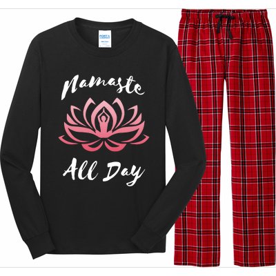 Namaste All Day Lotus Flower Yoga Gift Long Sleeve Pajama Set