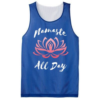 Namaste All Day Lotus Flower Yoga Gift Mesh Reversible Basketball Jersey Tank