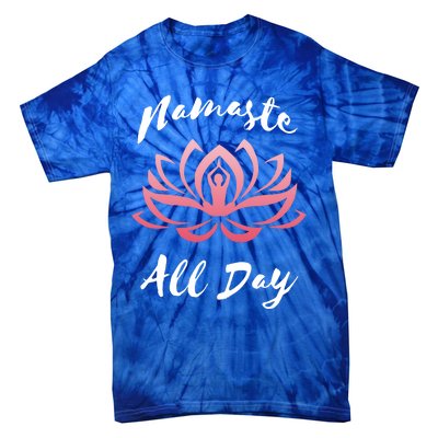 Namaste All Day Lotus Flower Yoga Gift Tie-Dye T-Shirt