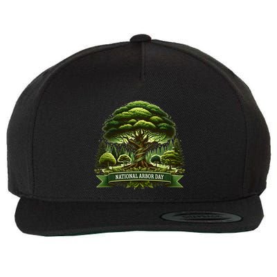 National Arbor Day Tree Care Happy Arbor Day Funny Gift Wool Snapback Cap