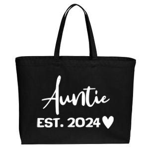 New Auntie Est. 2024 Cotton Canvas Jumbo Tote