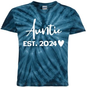 New Auntie Est. 2024 Kids Tie-Dye T-Shirt