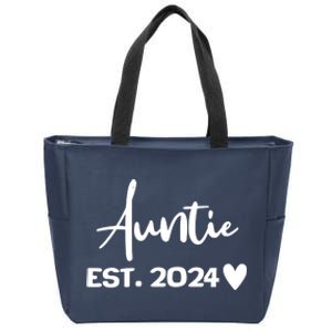 New Auntie Est. 2024 Zip Tote Bag