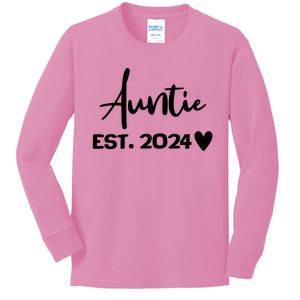 New Auntie Est. 2024 Kids Long Sleeve Shirt