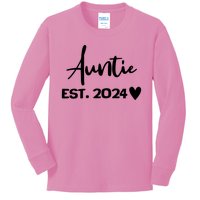 New Auntie Est. 2024 Kids Long Sleeve Shirt