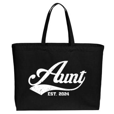 New Aunt Est 2024 Sporty Family Cotton Canvas Jumbo Tote