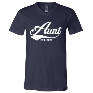 New Aunt Est 2024 Sporty Family V-Neck T-Shirt